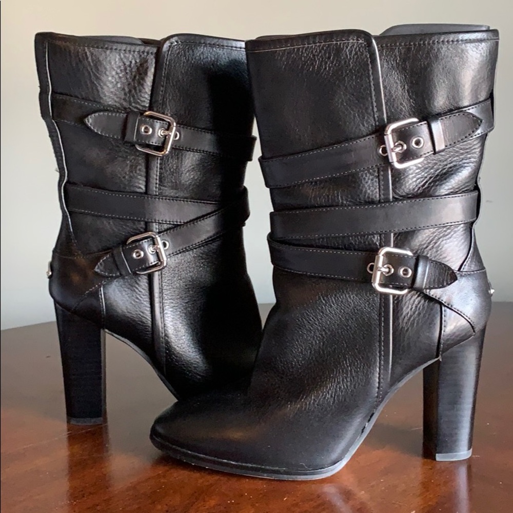 Coach Alexandra Black Leather Boot